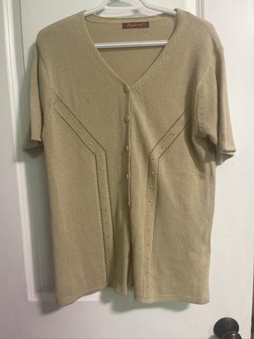 Button up knit t shirt