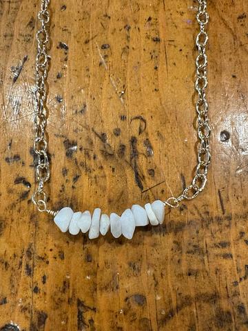 Gemstone bar necklace