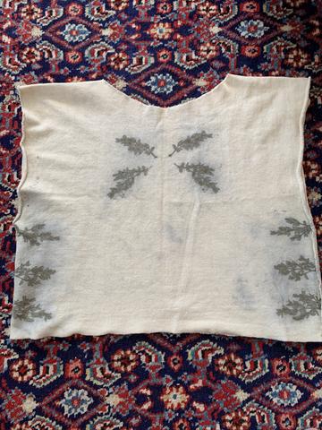 Plant printed organic cotton terry crop