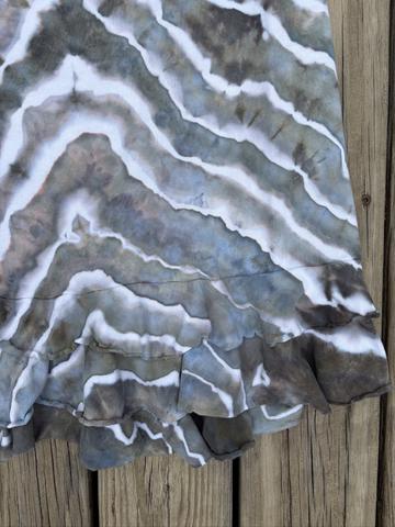 Ice Dyed Fresh Produce Ruffled Cotton Skirt