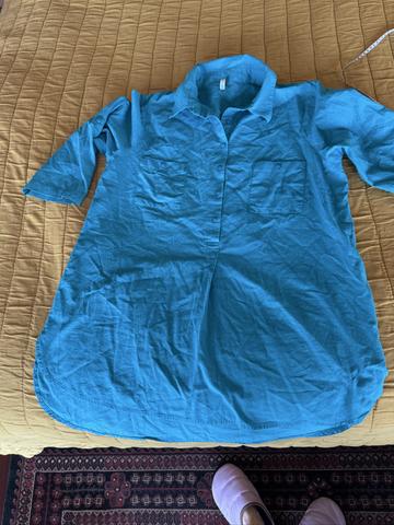 Auntie’s cotton shirt - aqua