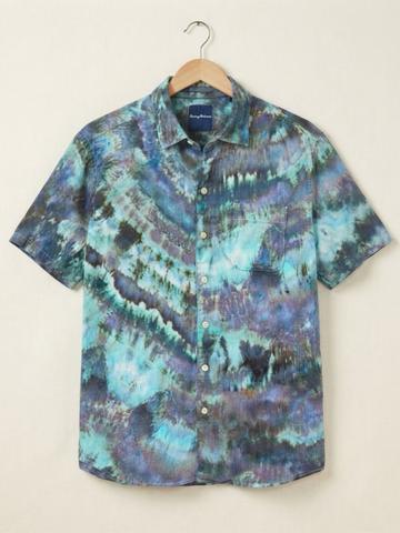 Ice Dyed Tommy Bahama Linen Button-Down Shirt