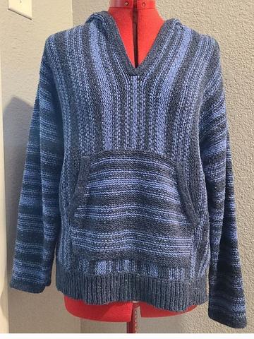 Blue Striped Sweater Baja Hoodie