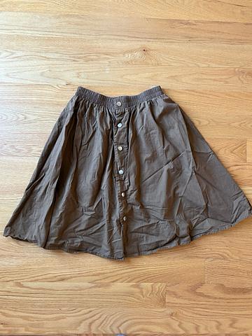 Brown Button Skirt