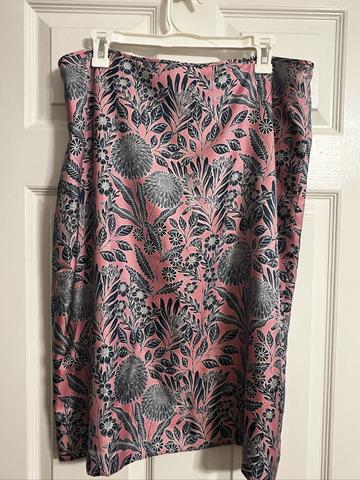 Abigail Borg for Crew Pink Silk Floral Skirt NWT - 14