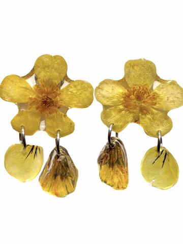 REAL pressed flower earrings