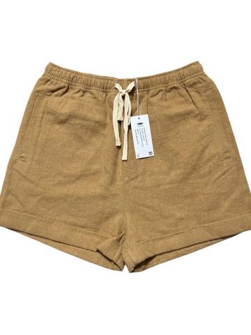 Rusty Rundown Shorts Deep Mustard Yellow with Elastic Waist & Drawstring