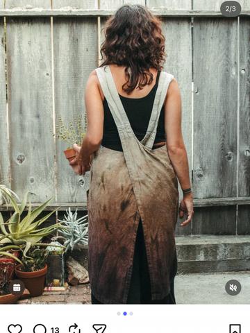 Hand Dyed Oganic Linen Apron