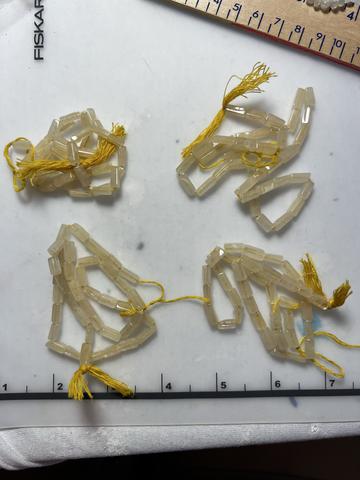 Four lemon quartz rectangular bead strands ~15 inches