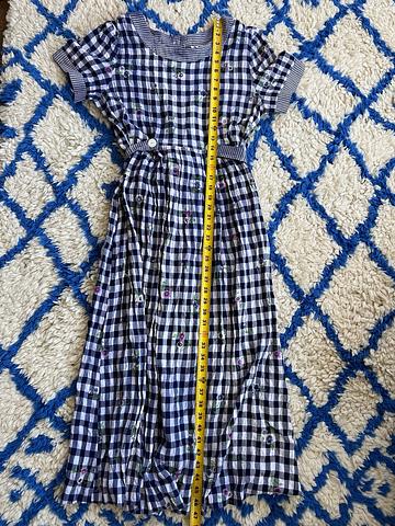 80s Gingham & Floral Dress
