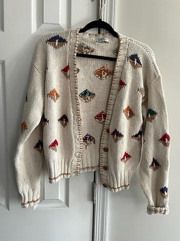 geometric diamond cardigan