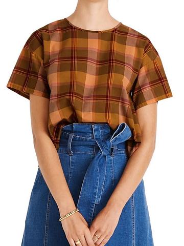 Cotton Boxy Button Back Top