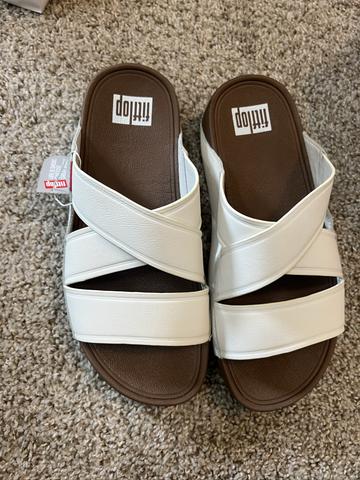 White Slide Sandals