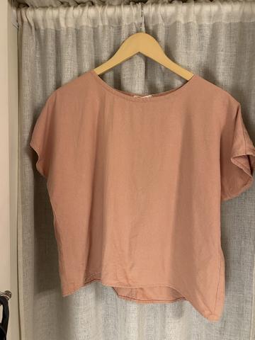 silk noil rose top