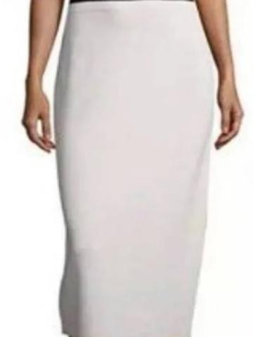 Silk and cotton interlock midi skirt