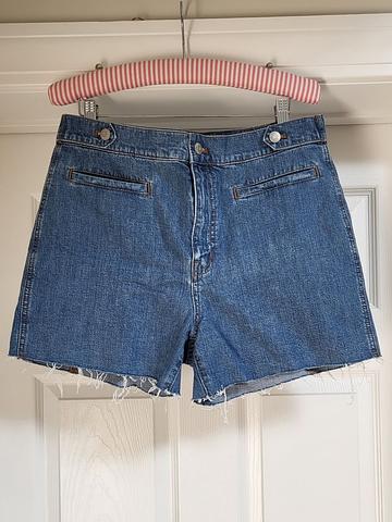 High rise denim shorts