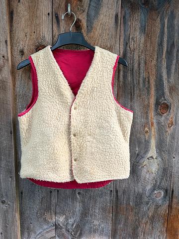 reversible sherpa/canvas vest