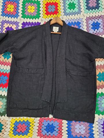 Megan Ilene black linen jacket OS