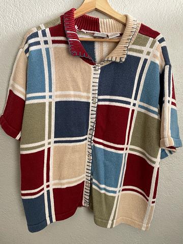 Mended Knit button down short sleeve cardigan