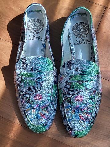 Metallic Floral Loafers