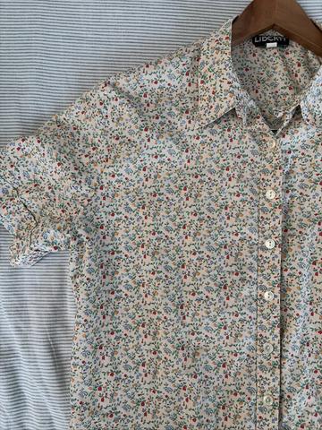 Liberty floral short sleeve button down shirt
