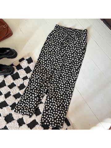 Floral Elastic Waist Pants