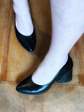 Black leather shoes