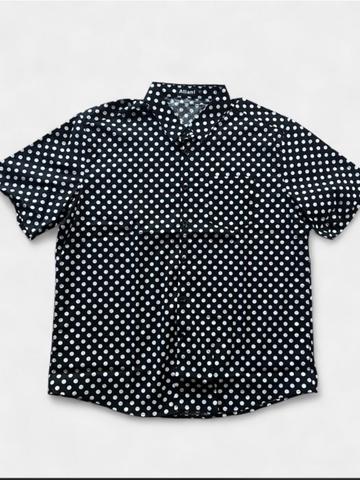 Black and white polka dot button down shirt