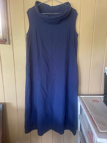 *BLUE* Cross Hatch Maxi Dress
