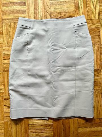 Beige Pencil Skirt — with front pockets!