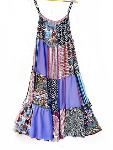 Upcycled Patchwork Summer Dress M/L