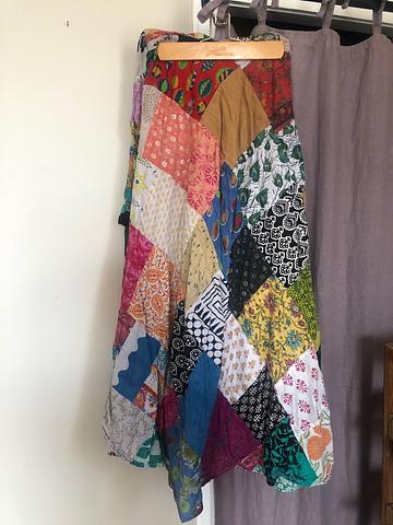 Patchwork Wrap Skirt