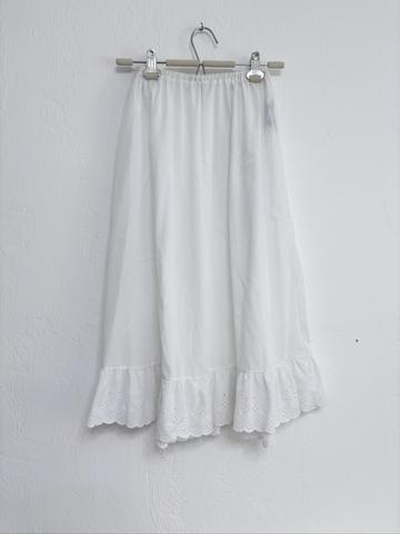 White Eyelet hem skirt slip L