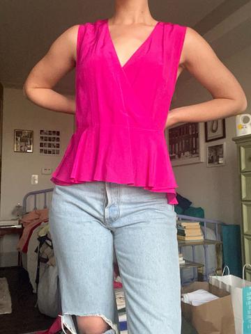 Hot pink silk Shoshanna blouse