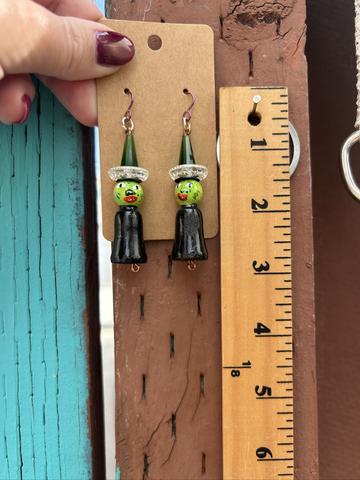 Wood dangle earrings