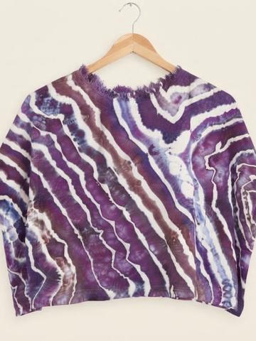 Ice Dyed Easel Oversized Linen Blend Poncho
