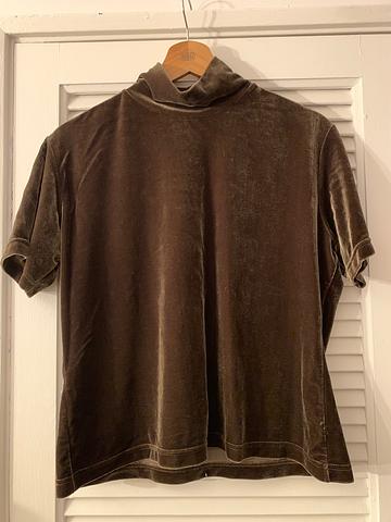 Mock Neck Velour Shirt