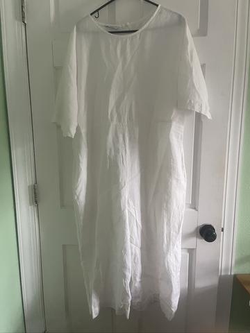 white linen jumpsuit