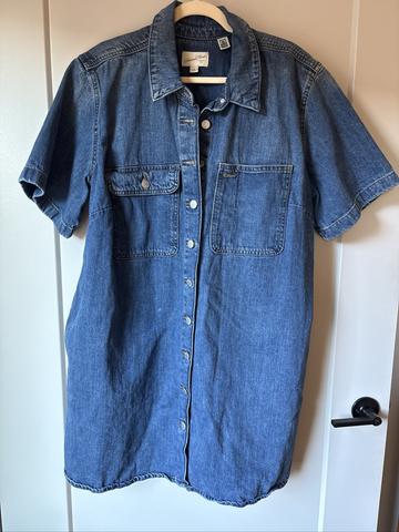 100% Cotton denim shirt dress