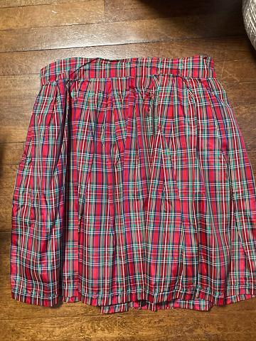 Plaid taffeta-esque skirt