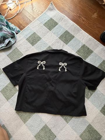 cropped button up