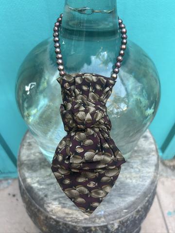 Upcycled tie necklace