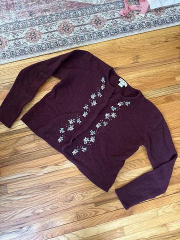 floral lambswool cardigan