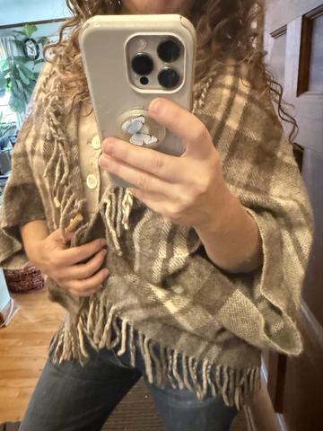 The Sheep Station cape capelet poncho new zealand plaid