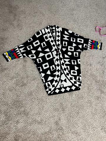 Black and white print cocoon sweater
