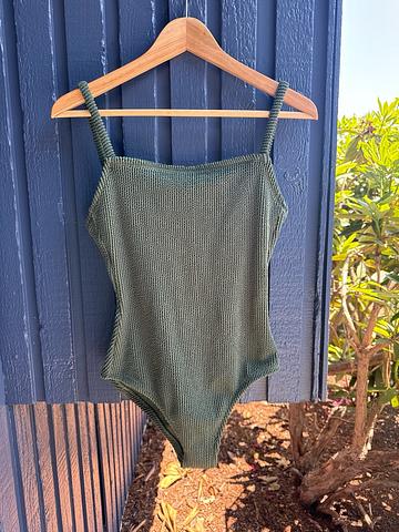 Puckered Square Neck Swimsuit