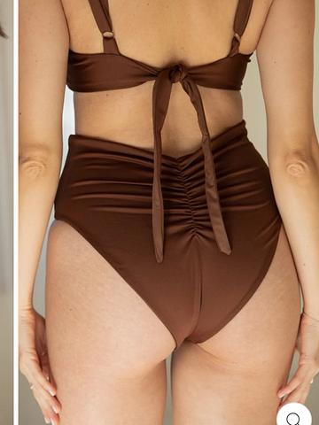 One shoulder top & high waisted scrunch bottoms