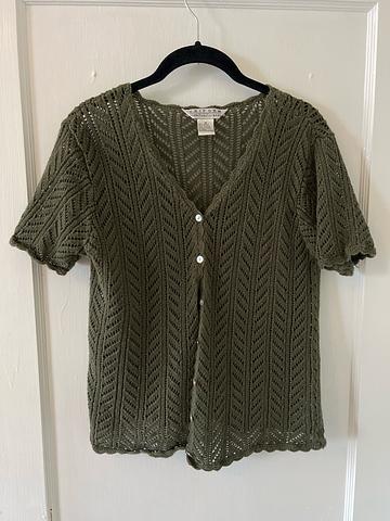 Short sleeve lacy sweater