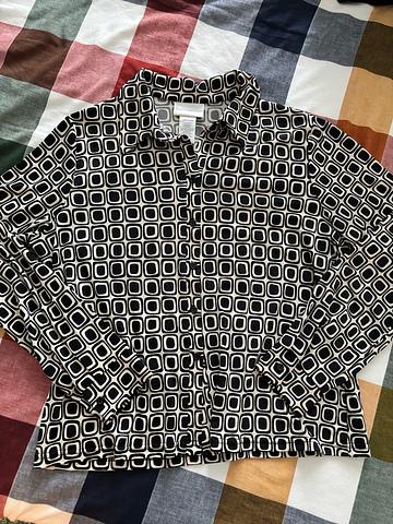 Slinky Squares Button Up Top