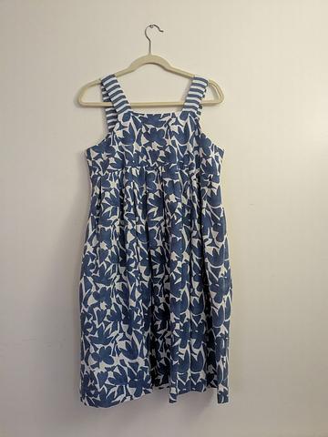 Harkoi Studios Hana dress, cotton, abstract blue